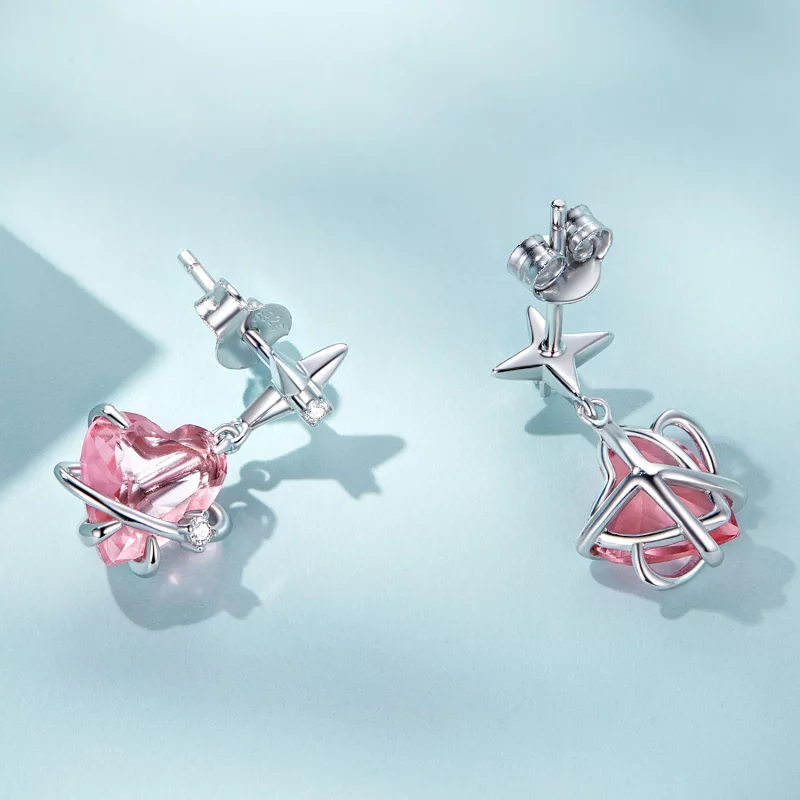 (image pour) Boucles d'oreilles pendantes style Pandora avec planète pour fille - SCE1502 - Afficher 4