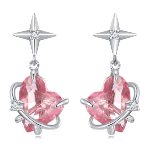 (image pour) Boucles d'oreilles pendantes style Pandora avec planète pour fille - SCE1502