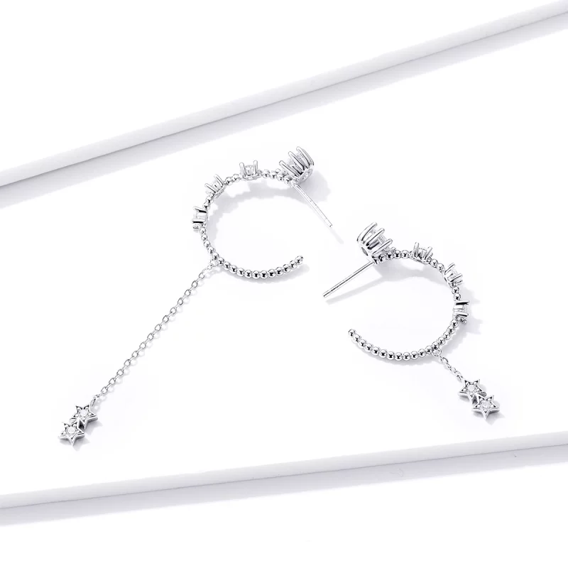 (image pour) Boucles d'oreilles pendantes vives de style Pandora - BSE310 - Afficher 2