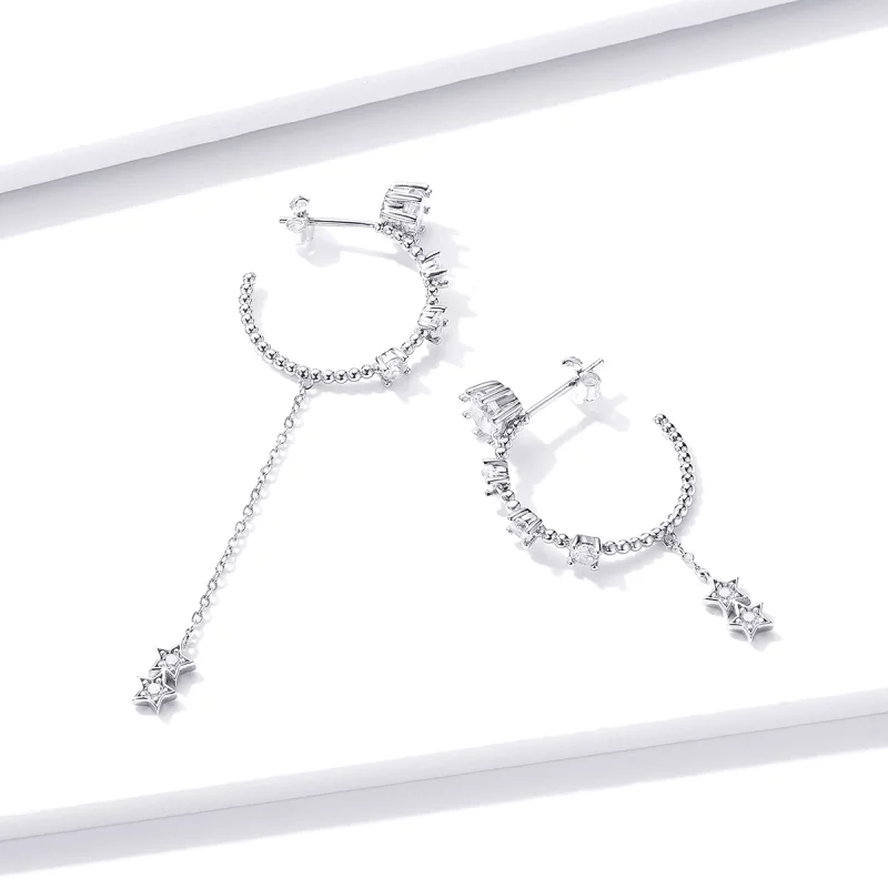 (image pour) Boucles d'oreilles pendantes vives de style Pandora - BSE310 - Afficher 3