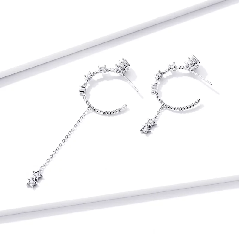 (image pour) Boucles d'oreilles pendantes vives de style Pandora - BSE310 - Afficher 4