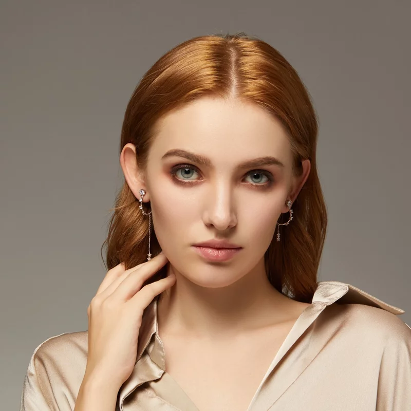 (image pour) Boucles d'oreilles pendantes vives de style Pandora - BSE310 - Afficher 7