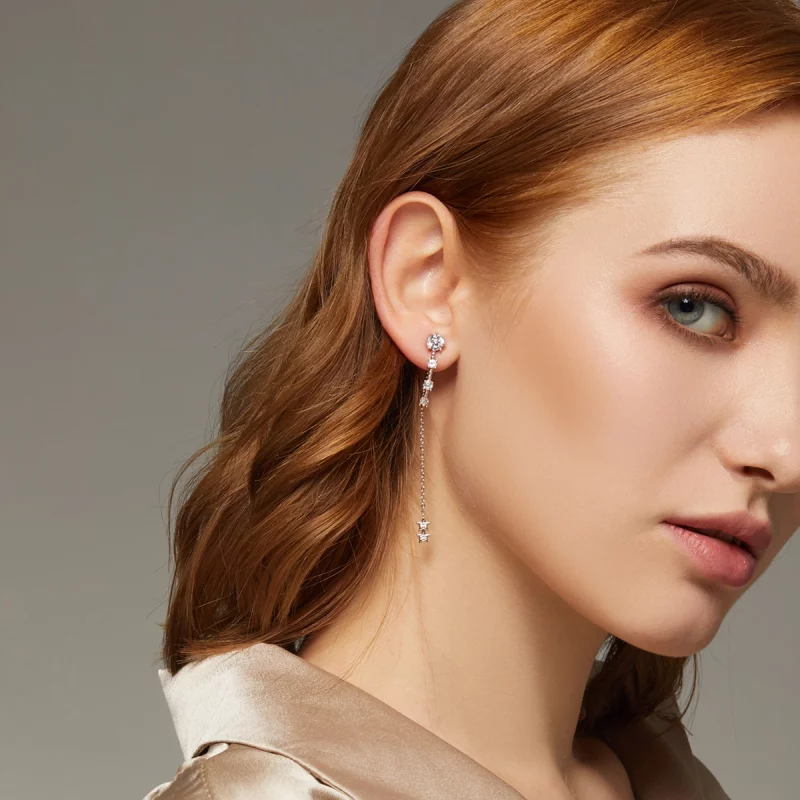 (image pour) Boucles d'oreilles pendantes vives de style Pandora - BSE310 - Afficher 8