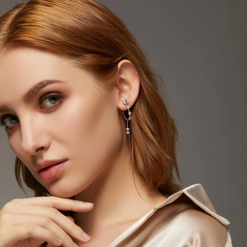(image pour) Boucles d'oreilles pendantes vives de style Pandora - BSE310 - Afficher 9