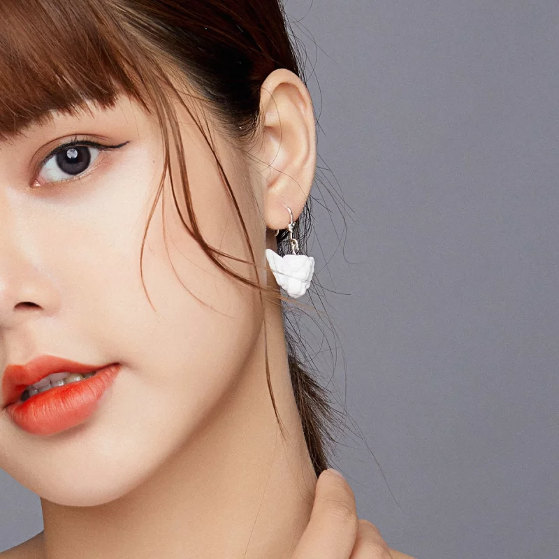 (image pour) Boucles d'oreilles suspendues de style Pandora avec un petit ange - SCE944 - Afficher 5