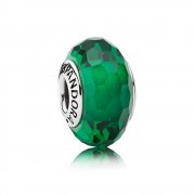 Charm en Verre de Murano facetté vert - 791619