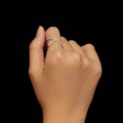 Bague double couche de style Pandora avec moissanite (un certificat) - MSR036