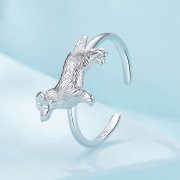 Bague de style Pandora avec petit retriever doré - SCR952