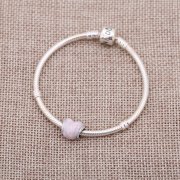 PANDORA - Charm Cœur Pailleté Rose - 791886EN113