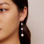 Boucles d'oreilles à pompon et perle de style Pandora - SCE1601