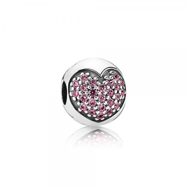 Clip Coeur Pavé Rose Pandora - 791053CZS 