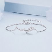 Bracelet à chaîne en style Pandora avec rose - BSB146