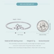 Bracelet porte-clés en forme de cœur style Pandora - SCB259