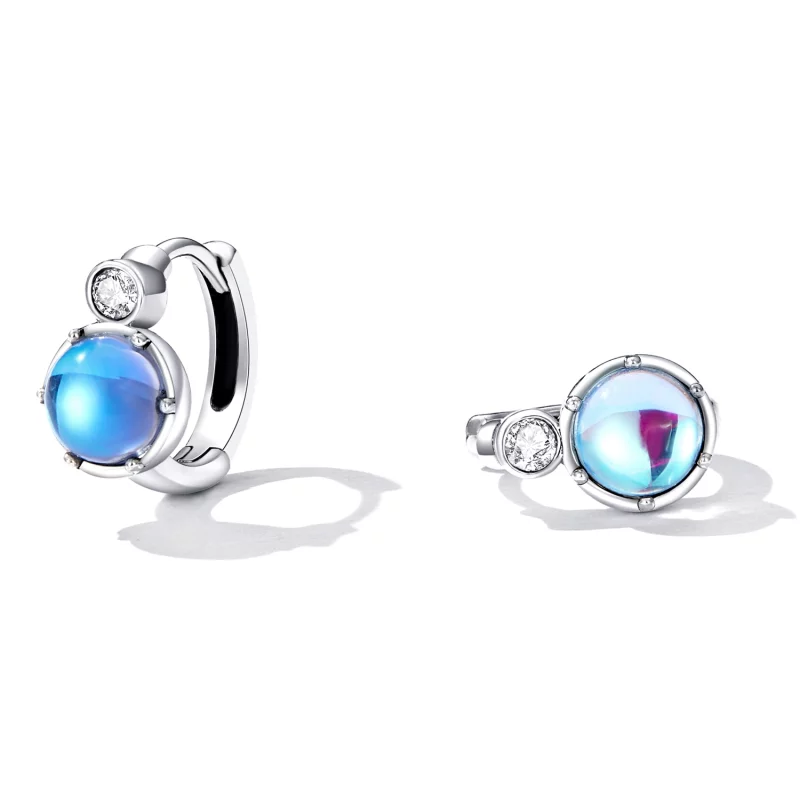 (image pour) Boucles d'oreilles à anneaux de style Pandora Simple Symphony - SCE1411 - Afficher 2