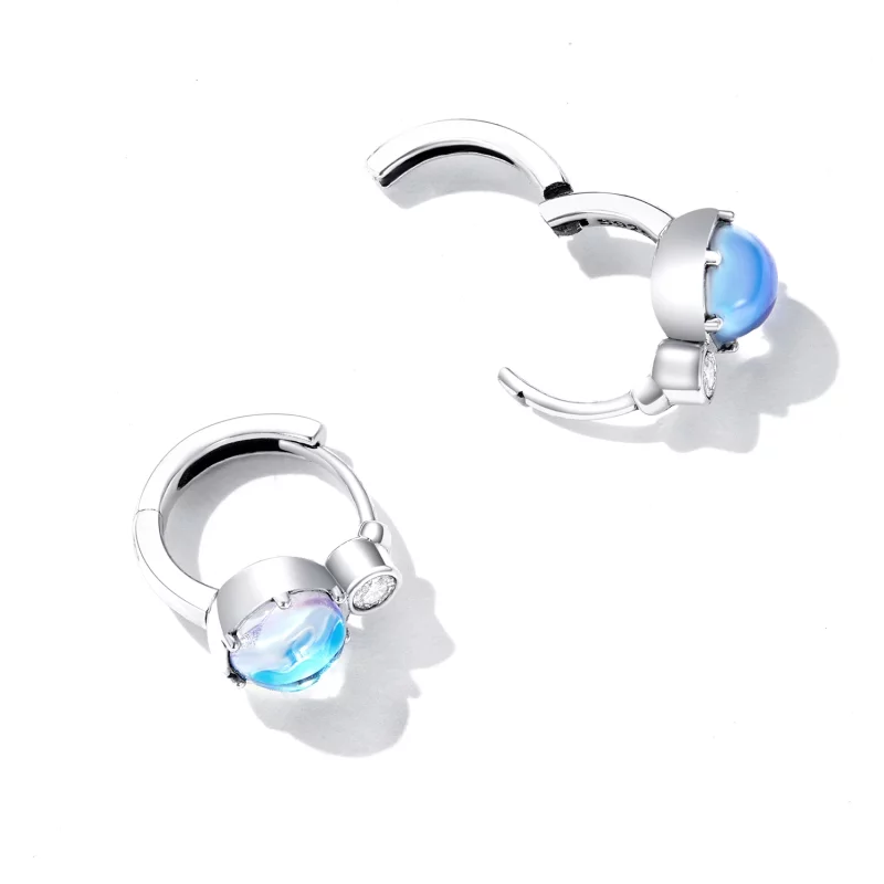 (image pour) Boucles d'oreilles à anneaux de style Pandora Simple Symphony - SCE1411 - Afficher 3