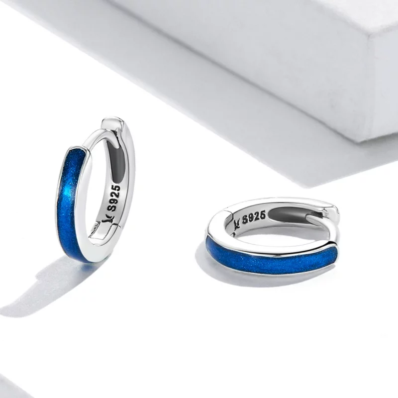 (image pour) Boucles d'oreilles à anneaux simples de style Pandora - SCE1360 - Afficher 3