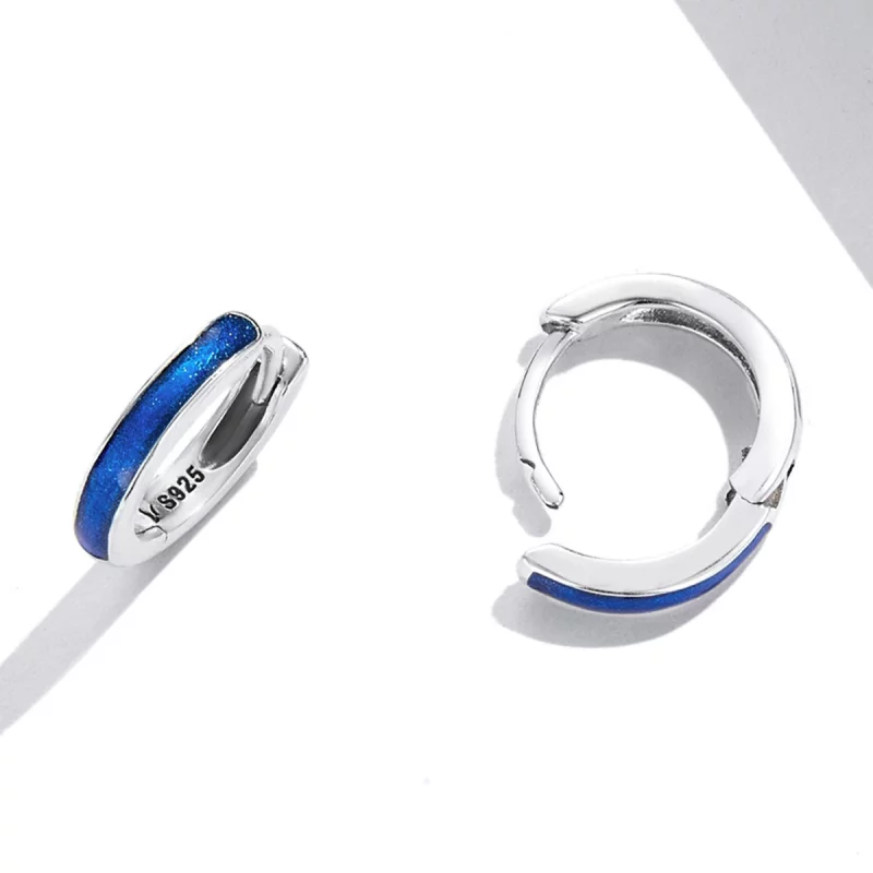 (image pour) Boucles d'oreilles à anneaux simples de style Pandora - SCE1360 - Afficher 4