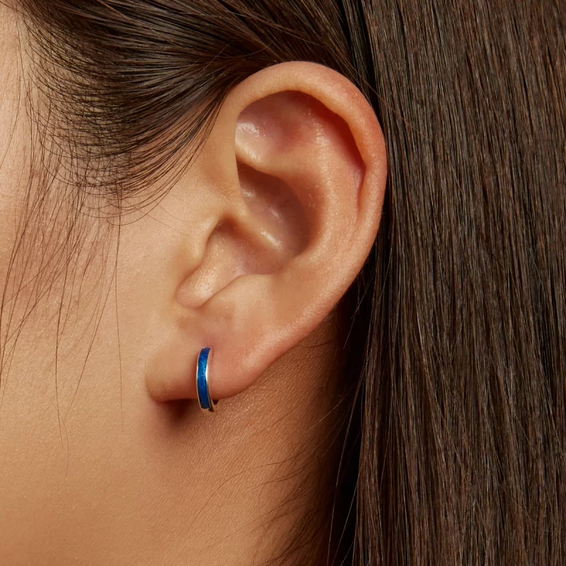 (image pour) Boucles d'oreilles à anneaux simples de style Pandora - SCE1360 - Afficher 7