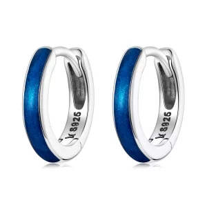 (image pour) Boucles d'oreilles à anneaux simples de style Pandora - SCE1360