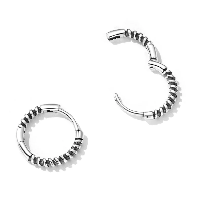 (image pour) Boucles d'oreilles à anneaux simples de style Pandora - SCE1423 - Afficher 3