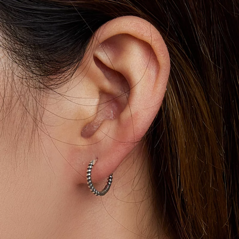 (image pour) Boucles d'oreilles à anneaux simples de style Pandora - SCE1423 - Afficher 7