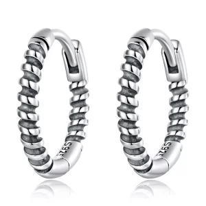 (image pour) Boucles d'oreilles à anneaux simples de style Pandora - SCE1423