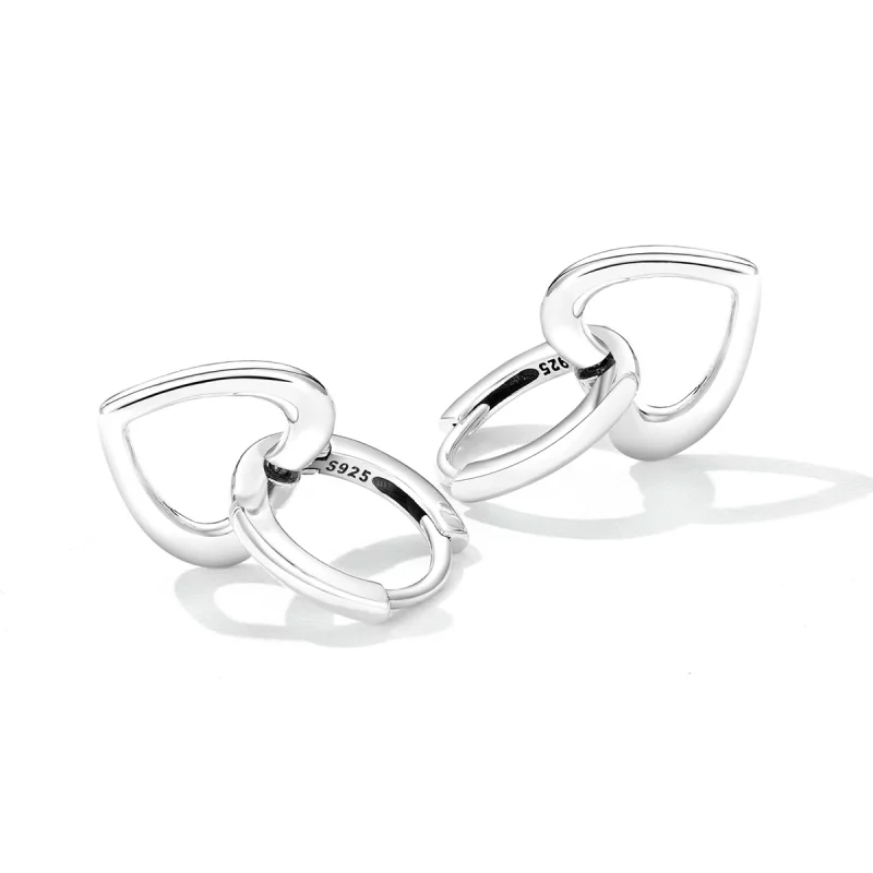 (image pour) Boucles d'oreilles à anneaux simples style Pandora - SCE1394 - Afficher 2