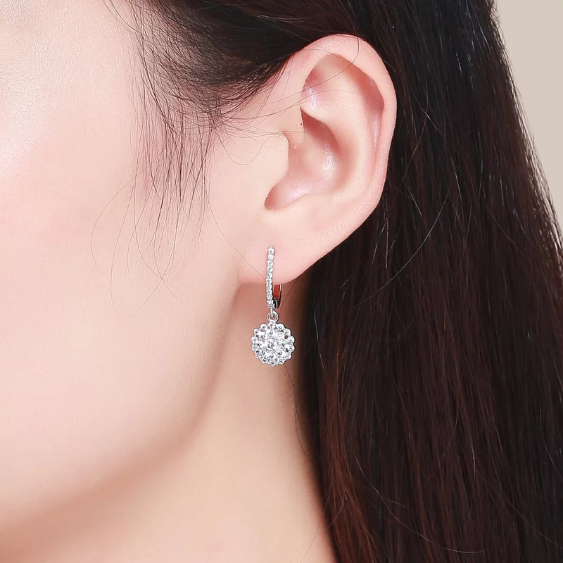 (image pour) Boucles d'oreilles à anneaux style Pandora avec fleur de lumière - SCE517 - Afficher 5