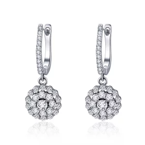 (image pour) Boucles d'oreilles à anneaux style Pandora avec fleur de lumière - SCE517
