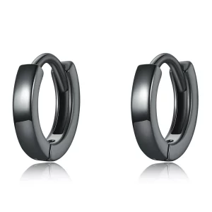 Boucles d'oreilles à anneaux style Pandora en noir et or - SCE1230 (image pour) Boucles d'oreilles à anneaux style Pandora en noir et or - SCE1230