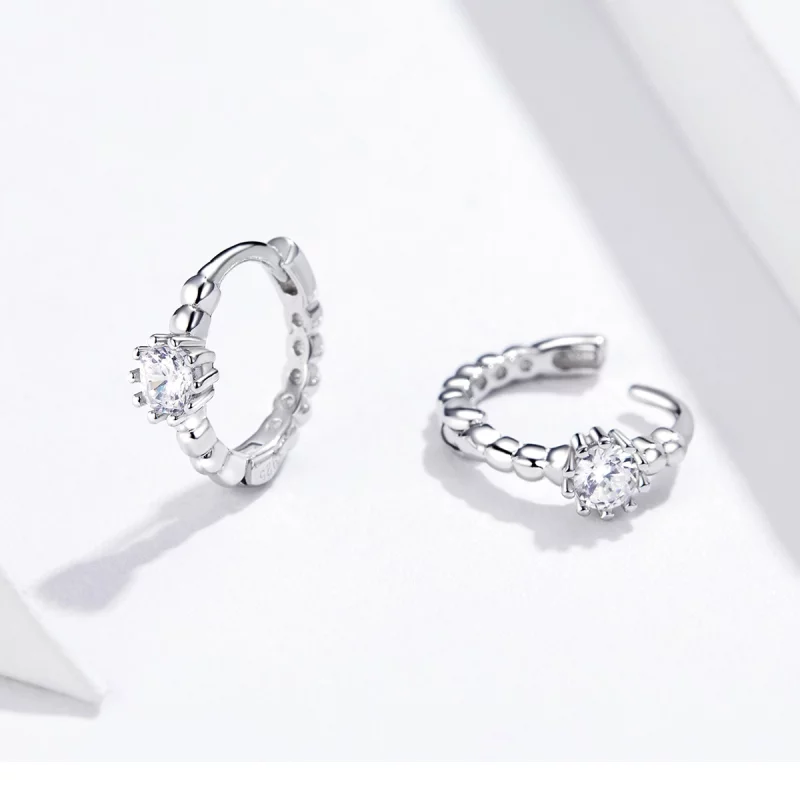 (image pour) Boucles d'oreilles à anneaux style Pandora Love - BSE194 - Afficher 2