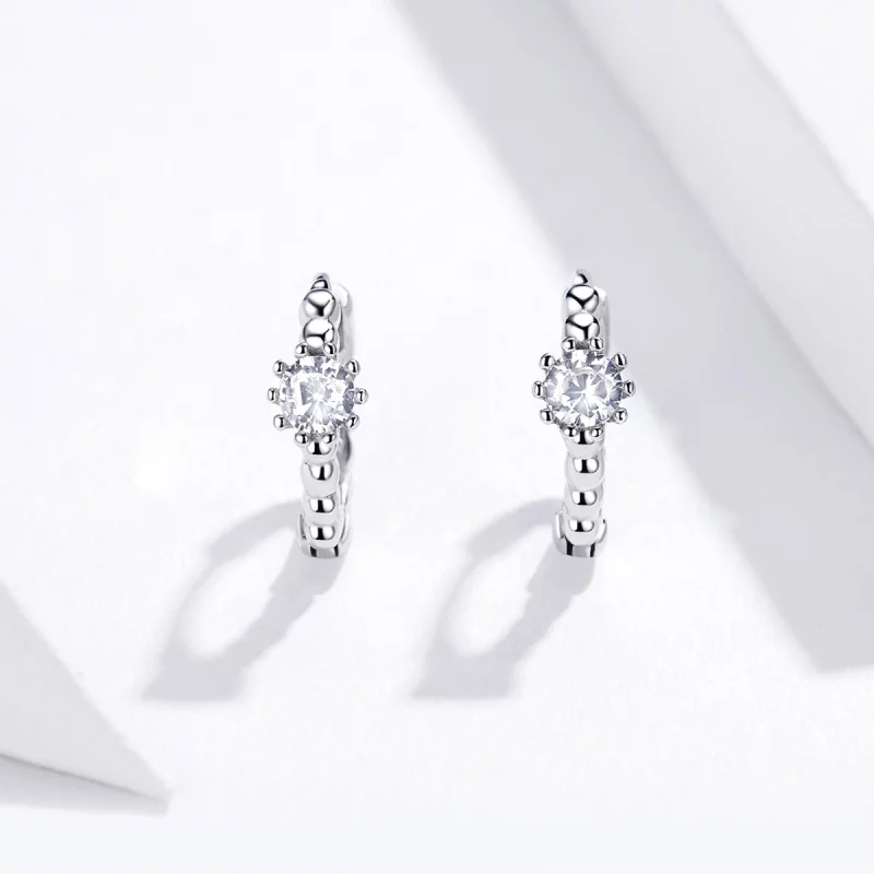 (image pour) Boucles d'oreilles à anneaux style Pandora Love - BSE194 - Afficher 3