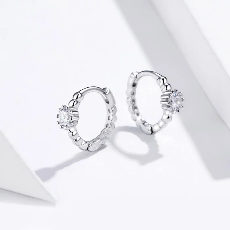 (image pour) Boucles d'oreilles à anneaux style Pandora Love - BSE194 - Afficher 4