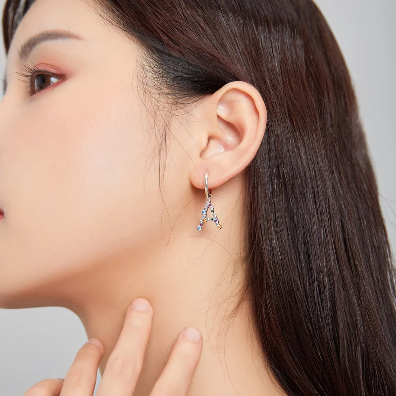 (image pour) Boucles d'oreilles cerceau de style Pandora romantique pour fille - SCE1030 - Afficher 5