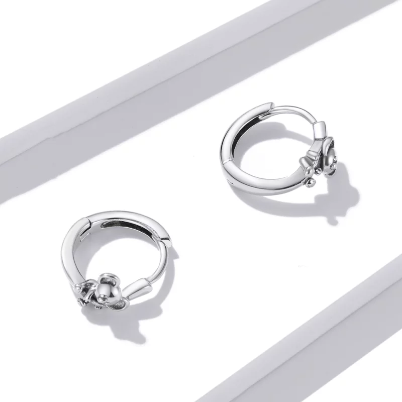 (image pour) Boucles d'oreilles à cercle Koala mignon de style Pandora - BSE507 - Afficher 2