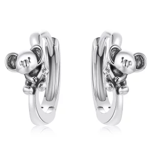 (image pour) Boucles d'oreilles à cercle Koala mignon de style Pandora - BSE507
