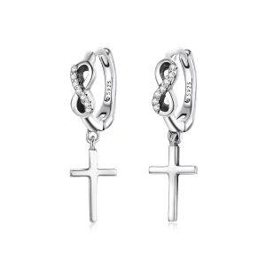(image pour) Boucles d'oreilles créatives à style Pandora avec croix - BSE474