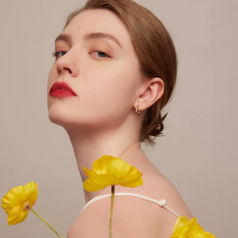(image pour) Boucles d'oreilles à créoles de style Pandora - BSE478-B - Afficher 11