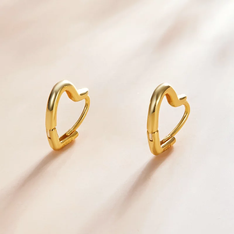 (image pour) Boucles d'oreilles créoles en métal de style Pandora avec cœur - SCE1174-B - Afficher 2