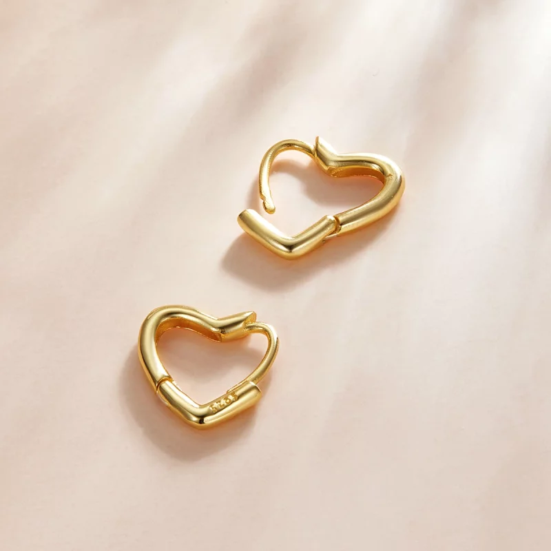(image pour) Boucles d'oreilles créoles en métal de style Pandora avec cœur - SCE1174-B - Afficher 3