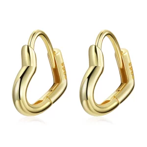 (image pour) Boucles d'oreilles créoles en métal de style Pandora avec cœur - SCE1174-B