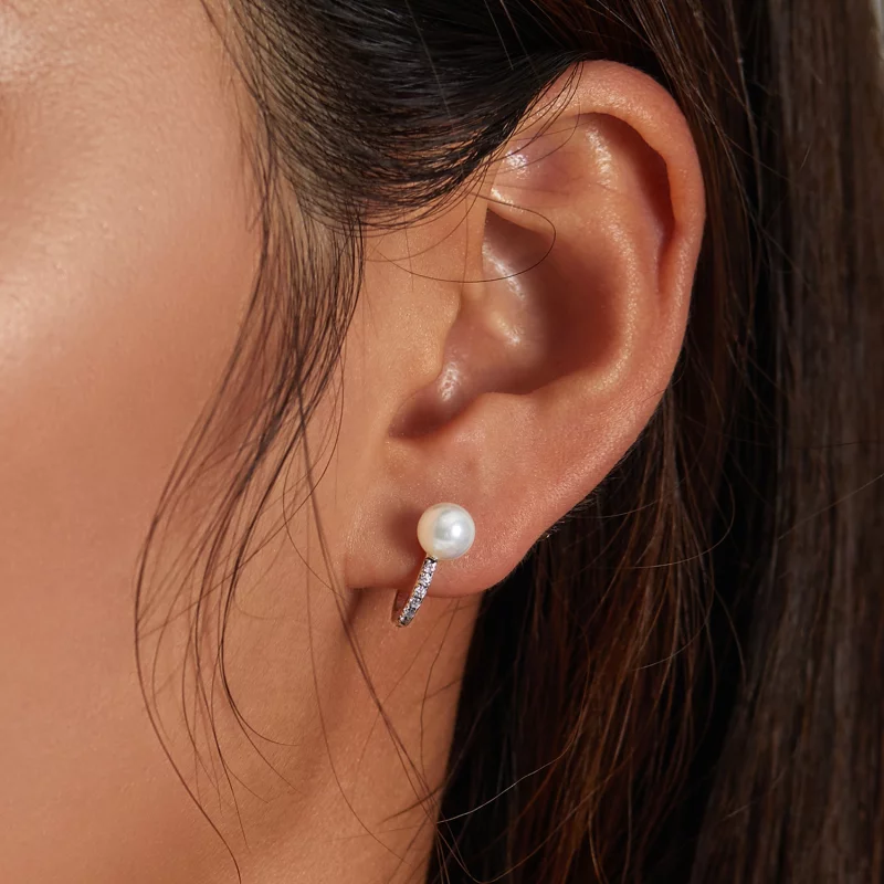 (image pour) Boucles d'oreilles créoles en perles de coquillage de style Pandora - SCE1288 - Afficher 6
