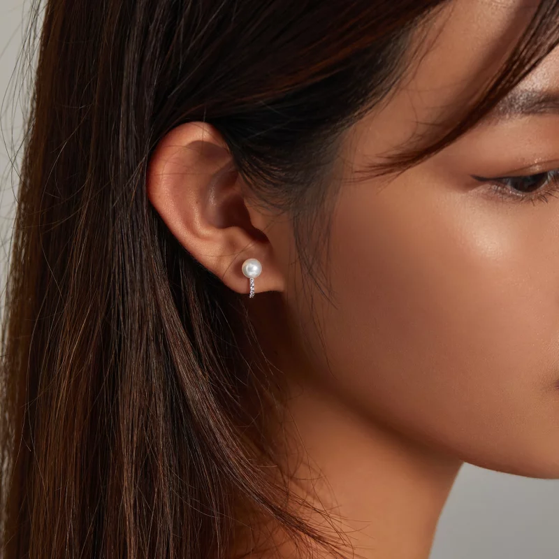 (image pour) Boucles d'oreilles créoles en perles de coquillage de style Pandora - SCE1288 - Afficher 7
