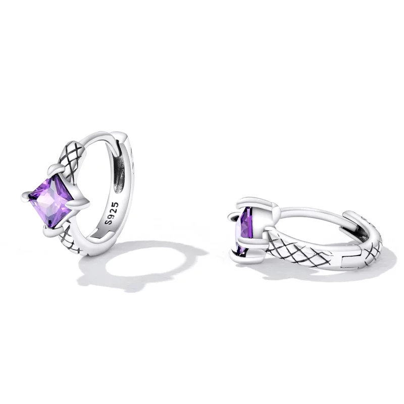 (image pour) Boucles d'oreilles à créoles en style Pandora avec motif serpent en zircone - SC - Afficher 2