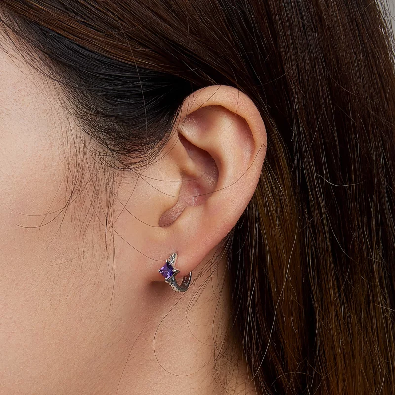 (image pour) Boucles d'oreilles à créoles en style Pandora avec motif serpent en zircone - SC - Afficher 5