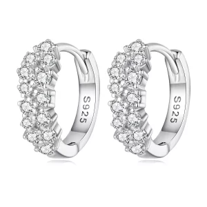 (image pour) Boucles d'oreilles créoles en zircon raffiné de style Pandora - BSE730