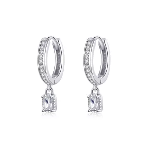(image pour) Boucles d'oreilles créoles en zircone style Pandora - BSE157