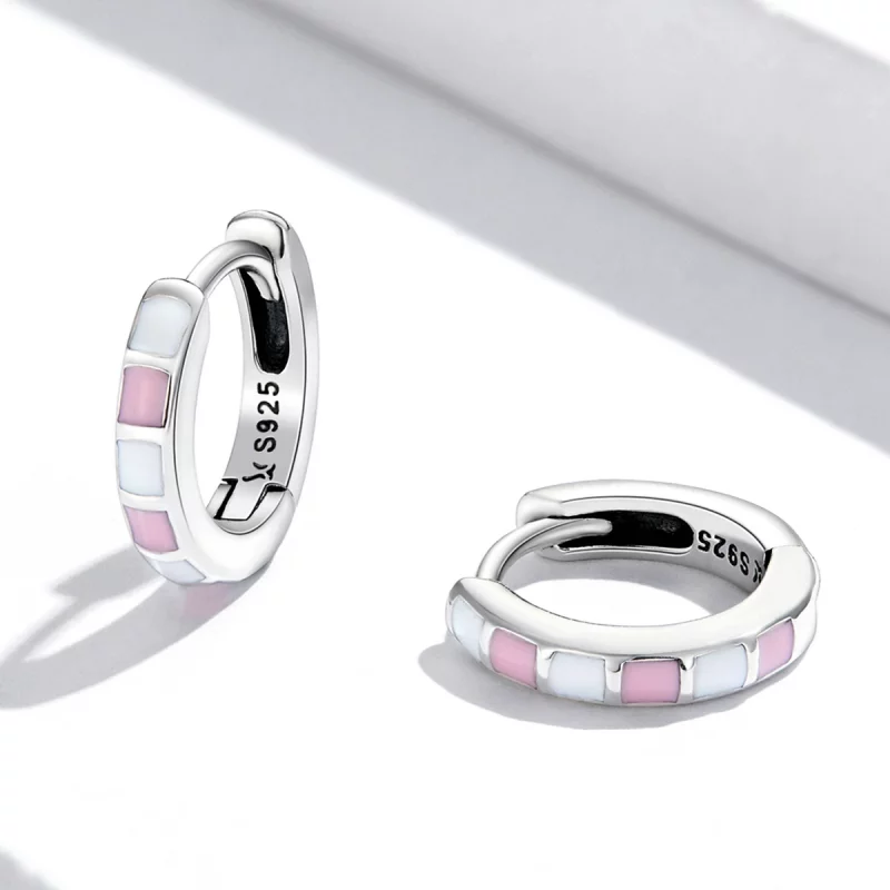(image pour) Boucles d'oreilles créoles à motif simple style Pandora - SCE1372 - Afficher 3