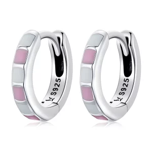 (image pour) Boucles d'oreilles créoles à motif simple style Pandora - SCE1372