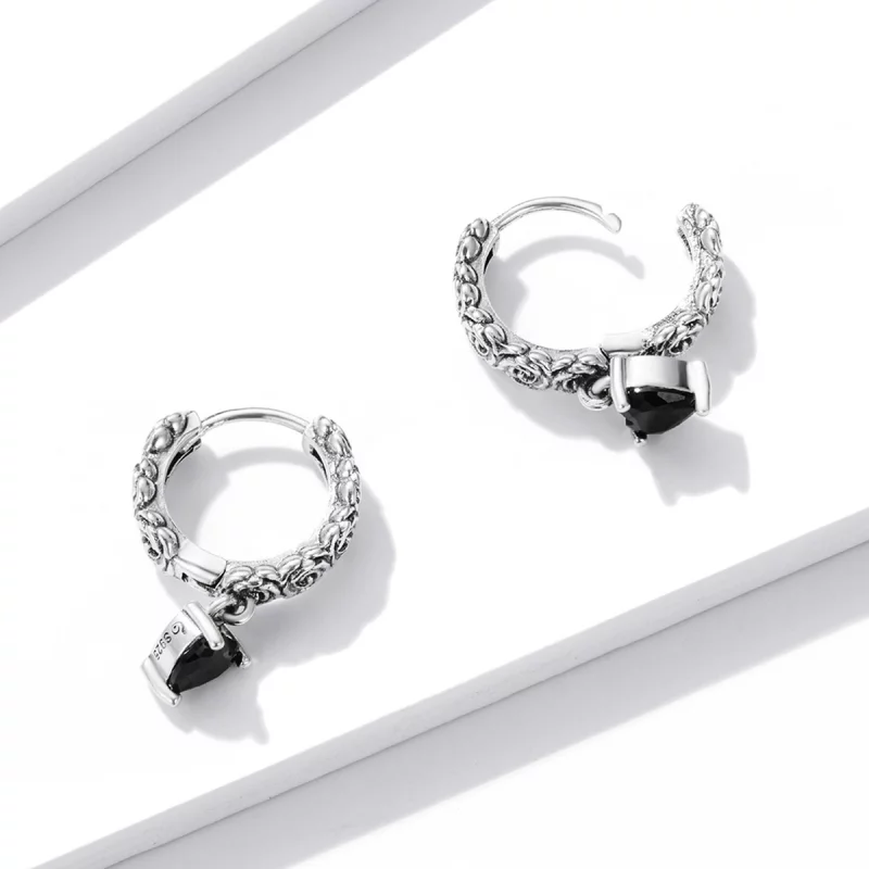 (image pour) Boucles d'oreilles créoles Pandora Style Night Rose - BSE535 - Afficher 2